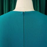 Autumn and winter women's clothing ol fashion Turndown Collar pleated Slim Waist Plus Size African dress