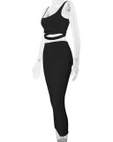 Autumn and Winter Women's Fashion Sexy Hollow Two-piece Skirt Set