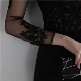 Autumn Occasional Formal Lace Upper V-Neck Mermaid Evening Dress