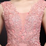 Summer Lace Upper Sleeveless V-Neck Mermaid Evening Dress