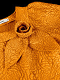 Flower Jacquard Round Neck Career A-line Dress