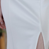 Summer Formal Occasional Strap Slit Mermaid Evening Dress
