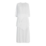Plus Size women's clothing Slim Fit two-piece pleated gradient top pleated long skirt