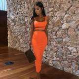 Autumn and Winter Women's Fashion Sexy Hollow Two-piece Skirt Set