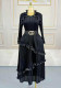 Plus Size Women Ruffle Edge Elegant Cake Maxi Dress