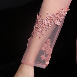 Autumn Occasional Formal Lace Upper V-Neck Mermaid Evening Dress