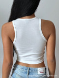 Women Summer Lip Print Crop Tank Top