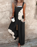 Women Summer Print Retro Sleeveless Jumpsuit