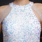 Summer sequin string shoulder midi elegant party dress
