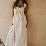 Summer Sweet Halter Low Back Beach Holidays Long Dress