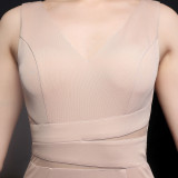 Summer Formal Sleeveless Slit Mermaid v-Neck Evening Dress