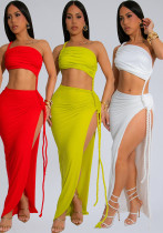 Women Summer Bodycon Slit Side Sexy Maxi Dress