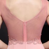 Summer Lace Upper Sleeveless V-Neck Mermaid Evening Dress