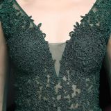 Autumn Occasional Formal Lace Upper V-Neck Mermaid Evening Dress