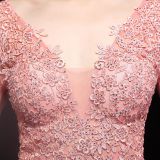 Autumn Occasional Formal Lace Upper V-Neck Mermaid Evening Dress