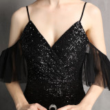 Formal Sequin Strap Mermaid Evening Dress