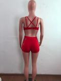 Women Body-fitting Lace Shoulder Strap Lace Two-piece Set