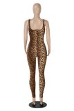 U Neck Print Jumpsuit Fashion Women's Nightclub Wear