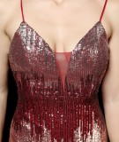 Summer Sheer Sequin Strap Mermaid Evening Dress