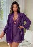 Plus Size Women Sexy Lace Strap Dress Sexy Lingerie Set