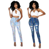 Women Ripped Denim Pants