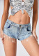 Women Rhinestone Tassel Sexy Ripped Denim Shorts