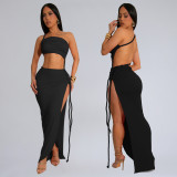 Women Summer Bodycon Slit Side Sexy Maxi Dress