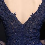 Autumn Occasional Formal Lace Upper V-Neck Mermaid Evening Dress