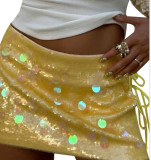 Shiny sequins Patchwork Bodycon sexy short skirt