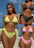 Embroidered Flower Sexy Bikini Two Pieces Swimsuit
