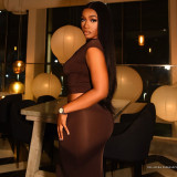 Summer solid color women Slash Shoulder Crop top high waist Bodycon skirt set