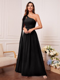 Women Summer Slash Shoulder Evening Dress