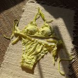 Embroidered Flower Sexy Bikini Two Pieces Swimsuit