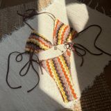 Striped gradient bikini summer beach swimsuit for women