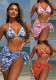 Print Sexy Three-Piece Bikini Swimsuit