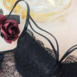 Women sexy lace eyelash lace mesh See-Through suspender steel ring Top
