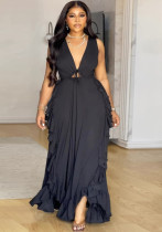 Sexy Chic Ruffle High Waist Hollow Strap Plus Size Dress Sexy Chic Ruffle High Waist Hollow Strap Plus Size Dress