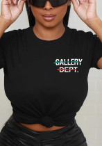 summer Letter Print loose short-sleeved T-shirt top