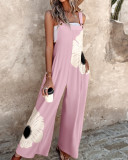 Women Summer Print Retro Sleeveless Jumpsuit
