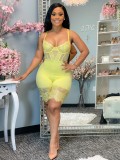 Women Body-fitting Suspender Lace Jumpsuit