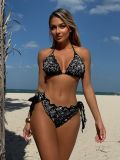 Embroidered Flower Sexy Bikini Two Pieces Swimsuit