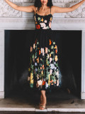 Casual Holidays Summer fashion print sleeveless Strap long Dress
