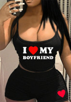 Summer trendy women's Printed Strap two piece shorts set Summer trendy women's Printed Strap two piece shorts set