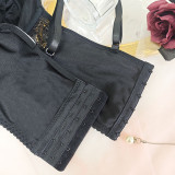 Women sexy lace eyelash lace mesh See-Through suspender steel ring Top