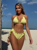 Embroidered Flower Sexy Bikini Two Pieces Swimsuit