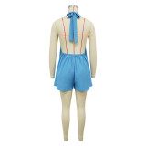 Women's sleeveless Halter Neck Low Back Casual women's Jumpsuit
