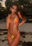 women's Sexy printed Low Back Two Pieces bikini swimsuit