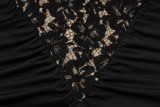 Spring Summer fashion lace Patchwork sleeveless slim sexy Low Back women's long dress