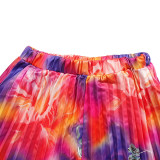 African women Plus Size print dress fashion top skirt two-piece set