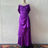 Women Halter Neck Backless Slit Maxi Dress